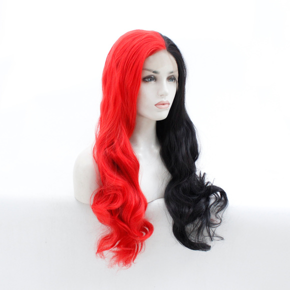 Hot Selling Red/Black Color Synthetic Wigs 24 Inch - Picture 4 of 6